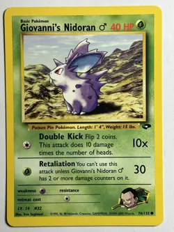 Giovanni's Nidoran M Gym Challenge 076/132 MP-LP Pokemon Card - Image 1