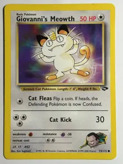 Giovanni's Meowth (74) Gym Challenge 074/132 MP-LP Pokemon Card - Image 1