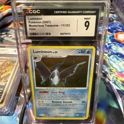 CGC 9 MINT Lumineon 2007 Mysterious Treasures 11/123 Holo Pokemon Card - Image 1
