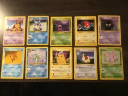 Lot Of 10 Vintage Non-Holo Pokemon Cards With Pikachu - No Duplicates - NICE! - Image 1