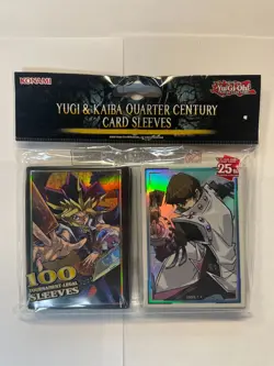 Yu-Gi-Oh Yugi & Kaiba Quarter Century Card Sleeves 25th Anniversary Konami 100ct - Image 1
