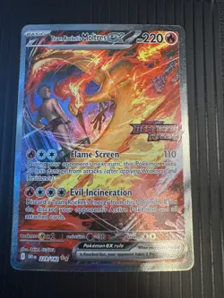 Team Rocket's Moltres Ex - 229/182 - Pokemon Destined Rivals Stamped Promo Card - Image 1