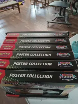 LOT OF 6 POKEMON PRISMATIC EVOLUTIONS POSTER COLLECTION BOXES w/DISPLAY SEALED - Image 2