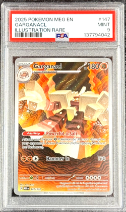 2025 POKEMON MEGA EVOLUTION EN GARGANACL ILLUSTRATION RARE #147 MINT 💎 PSA 9 - Image 1