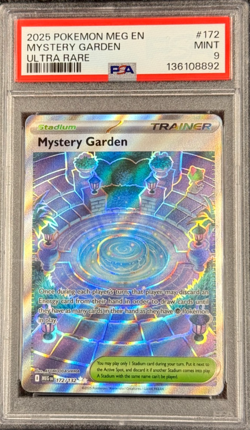 2025 POKEMON MEGA EVOLUTION EN MYSTERY GARDEN ULTRA RARE #172 MINT 💎 PSA 9 - Image 1