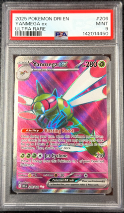 2025 POKEMON DESTINED RIVALS EN YANMEGA ex ULTRA RARE #206 MINT 💎 PSA 9 - Image 1