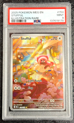 2025 POKEMON MEGA EVOLUTION EN STUFFUL ILLUSTRATION RARE #154 MINT 💎 PSA 9 - Image 1