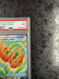 2025 POKEMON MEGA EN BUDDY-BUDDY POFFIN ULTRA RARE #167 MINT 💎 PSA 9 - Image 2