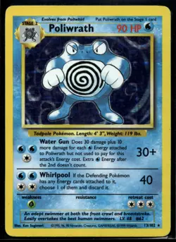 1999 Pokemon Game 13 Poliwrath Holo LP - Image 1
