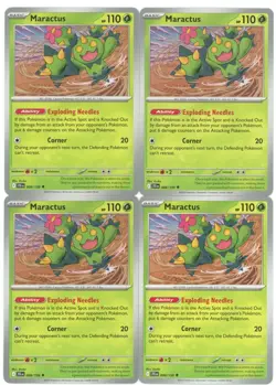 4x Pokemon TCG Maractus 008/159 Sv09: Journey Together Regular Playset - Image 1