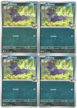 4x Pokemon TCG N's Zorua 097/159 Sv09: Journey Together Regular Playset - Image 1