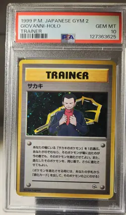 1999 Pokemon Japanese GYM - 2 GIOVANNI'S Trainer Holo PSA - 10 - Image 1