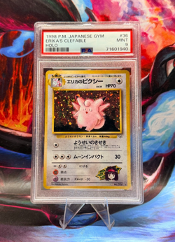 Pokemon Japanese Erika's Clefable Leader's Stadium Holo - PSA 9 MINT! - Image 1