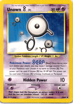 Pokemon TCG Unown [B] 39/64 Neo Revelation Regular Non Holo Rare Lightly Played - Image 1