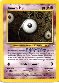 Pokemon TCG Unown [P] 58/105 Neo Destiny Regular Non Holo Rare Lightly Played - Image 1
