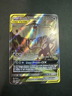 Espeon & Deoxys GX SM240 Promo Pokemon Sun & Moon Tag Team NM Condition - Image 1