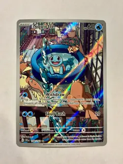 Squirtle 148/142 Stellar Crown Holo Illustration Rare Full Art Pokemon TCG - Image 1