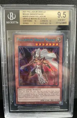 YuGiOh Palladium Oracle Mahad Blue SBPR-EN004 Sweepstakes - BGS Gem Mint 9.5 (B) - Image 1