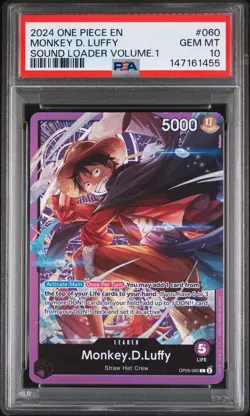 2024 ONE PIECE PROMOS SOUND LOADER VOLUME.1 #060 MONKEY D. LUFFY PSA 10 - Image 1