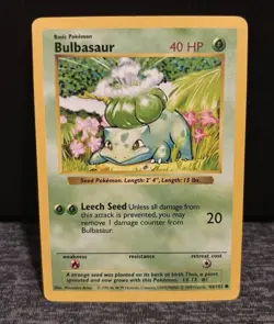 1999 Pokemon Base Set Shadowless Bulbasaur #44/102 - Image 1