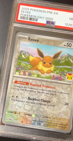 Eevee Pokemon Day 2025 Promo | PSA 10 | Reverse Holo with Swirl 💫 #74 - Image 2