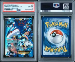 2015 POKEMON XY DOUBLE CRISIS #6 FULL ART/TEAM AQUA'S KYOGRE EX PSA 6 - Image 3