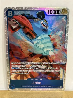 ONE PIECE TCG CARD Game ENGLISH The Azure Sea's Jinbe SR OP14-049 Super Rare NM - Image 1