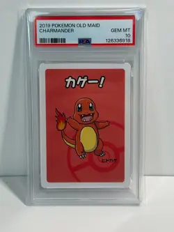 PSA 10 GEM MINT Japanese Charmander Babanuki Old Maid Pokemon Center Card 2019 - Image 1