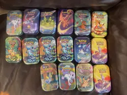 12 Pokemon Card TCG Mini Tins *EMPTY* - Pikachu Charizard Mewtwo Custom - Image 1