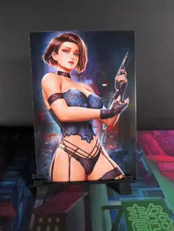 Jill Valentine Resident Evil Custom Art Card Video Game Sexy Waifu Collectible - Image 1