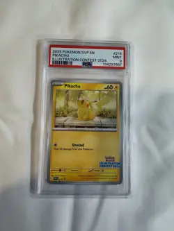 Pikachu - 214 (Illustration Contest 2024) Sv: Scarlet & Violet Promo Cards PSA 9 - Image 1