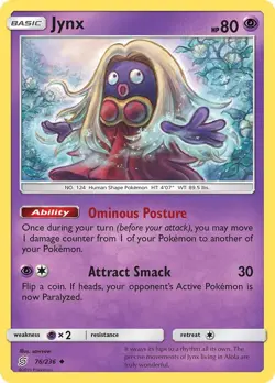 Jynx SM - Unified Minds 76/236 NM English Pokemon Card - Image 1