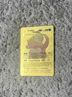 Slowpoke&Psyduck GX HP250 Ditch&Splash French Gold Accent Foil Fan Art Card LP - Image 2