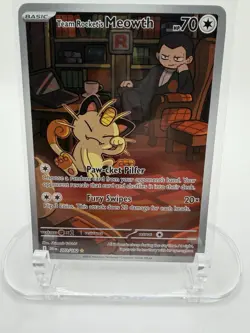 Pokemon-TCG Team Rocket's Meowth 203/182 Destined Rivals illustrated Card-NM🤩 - Image 1