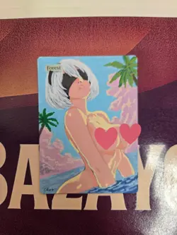 MTG Forest 2B Waifu Custom Alter Hand Painted by BAZAYO 18+ - Image 1