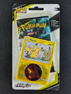 2019 Pokemon Sun & Moon Team Up (Pikachu) Factory Sealed Checklane Pack - Image 1
