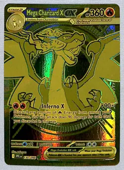 Mega Charizard X ex 2025 Phantasmal Flames Gold Foil Full Art #130 *DUP* - Image 1