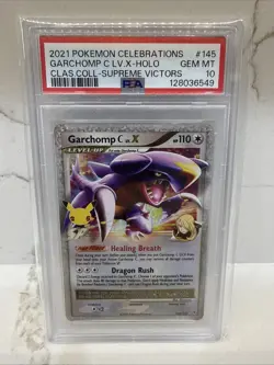 2021 POKEMON CELEBRATIONS CLASSIC COLL #145 GARCHOMP C LV.X-HOLO PSA 10 - Image 1