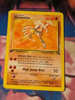 Hitmonlee 22/62 Fossil 1st LP Pokemon - Image 1