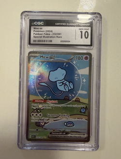 2024 POKEMON PAF EN-PALDEAN FATES SPECIAL ILLUSTRATION RARE #232 MEW EX CGC 10 - Image 1