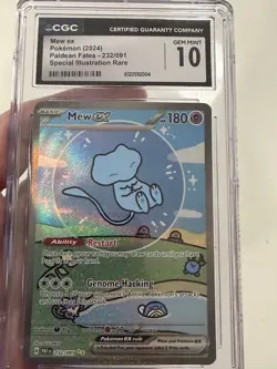 2024 POKEMON PAF EN-PALDEAN FATES SPECIAL ILLUSTRATION RARE #232 MEW EX CGC 10 - Image 3