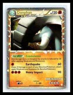 💥 Donphan Prime 107/123 HGSS HeartGold Soulsilver Holo 2010 Pokemon TCG Rare - Image 1
