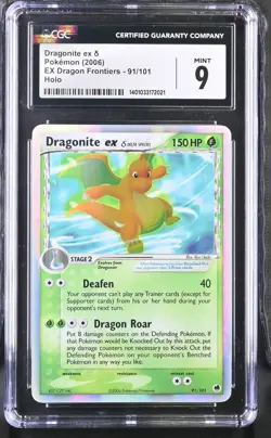 2006 Pokemon Ex Dragon Frontiers - #91/101 Dragonite Ex Holo CGC 9 - Image 1