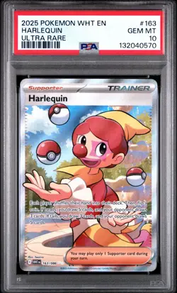 2025 POKEMON WHT EN-WHITE FLARE ULTRA RARE #163 HARLEQUIN PSA 10 - Image 1