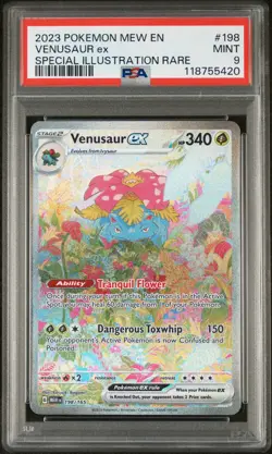 2023 POKEMON MEW EN-151 SPECIAL ILLUSTRATION RARE #198 VENUSAUR EX PSA 9 - Image 1