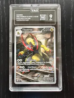 2025 POKEMON BLK EN-BLACK BOLT ILLUSTRATION RARE #147 HAXORUS TAG 9 - Image 1
