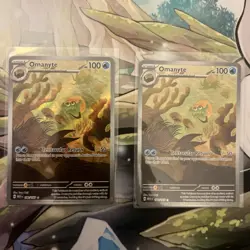X2 Omanyte 180/165 Pokemon Scarlet & Violet 151 Holo IR - Image 1