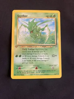 Scyther 46/75 1st Edition Uncommon Neo Discovery Pokemon 2001 WOTC - Image 1