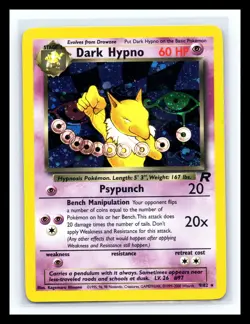 💥 DARK HYPNO HOLO RARE # 9/82 TEAM ROCKET SET Pokemon 2000 Vintage - Image 1