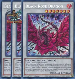 Yugioh! 3x Black Rose Dragon RA04-EN057 Secret Rare 1st Ed NM - Image 1
